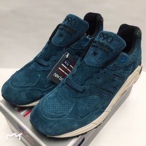 New Balance 990 Made in USA Deep Blue Sea Suede